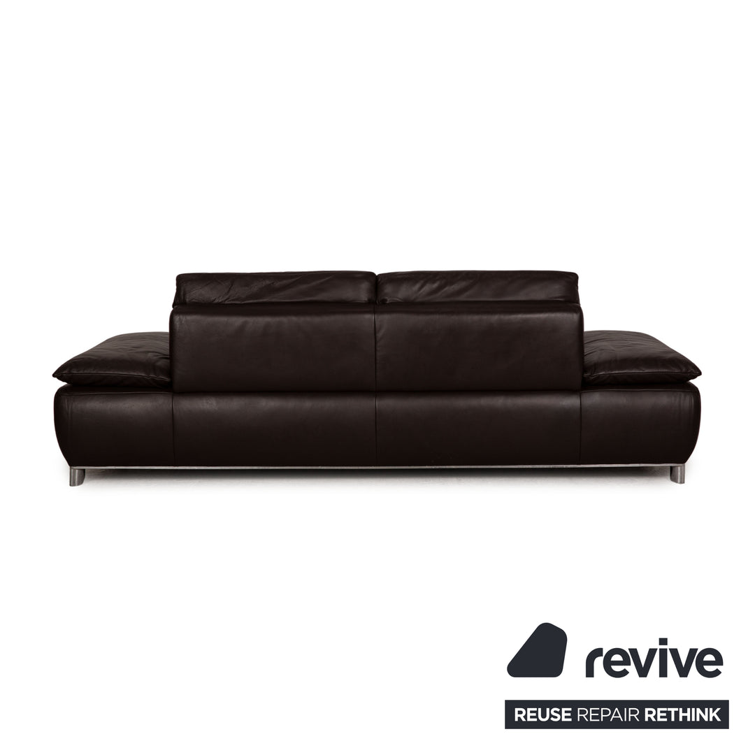 Koinor Volare Leather Sofa Brown Dark Brown Three Seater Function Couch