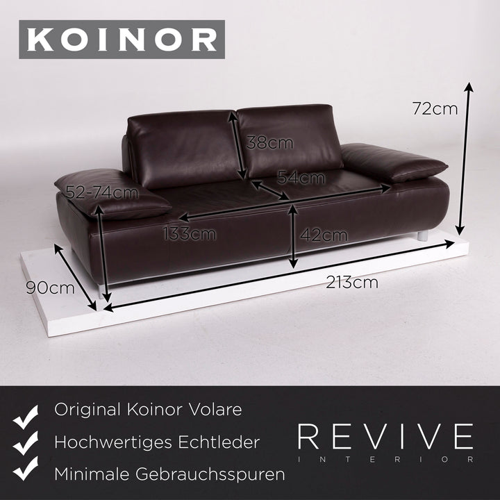 Koinor Volare Leather Sofa Dark Brown Two seater feature