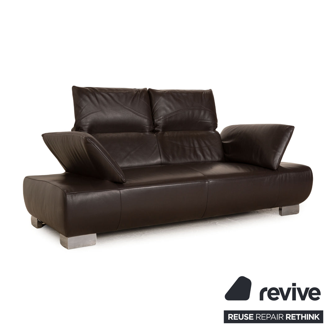 Koinor Volare Leather Sofa Brown Two Seater Couch Function