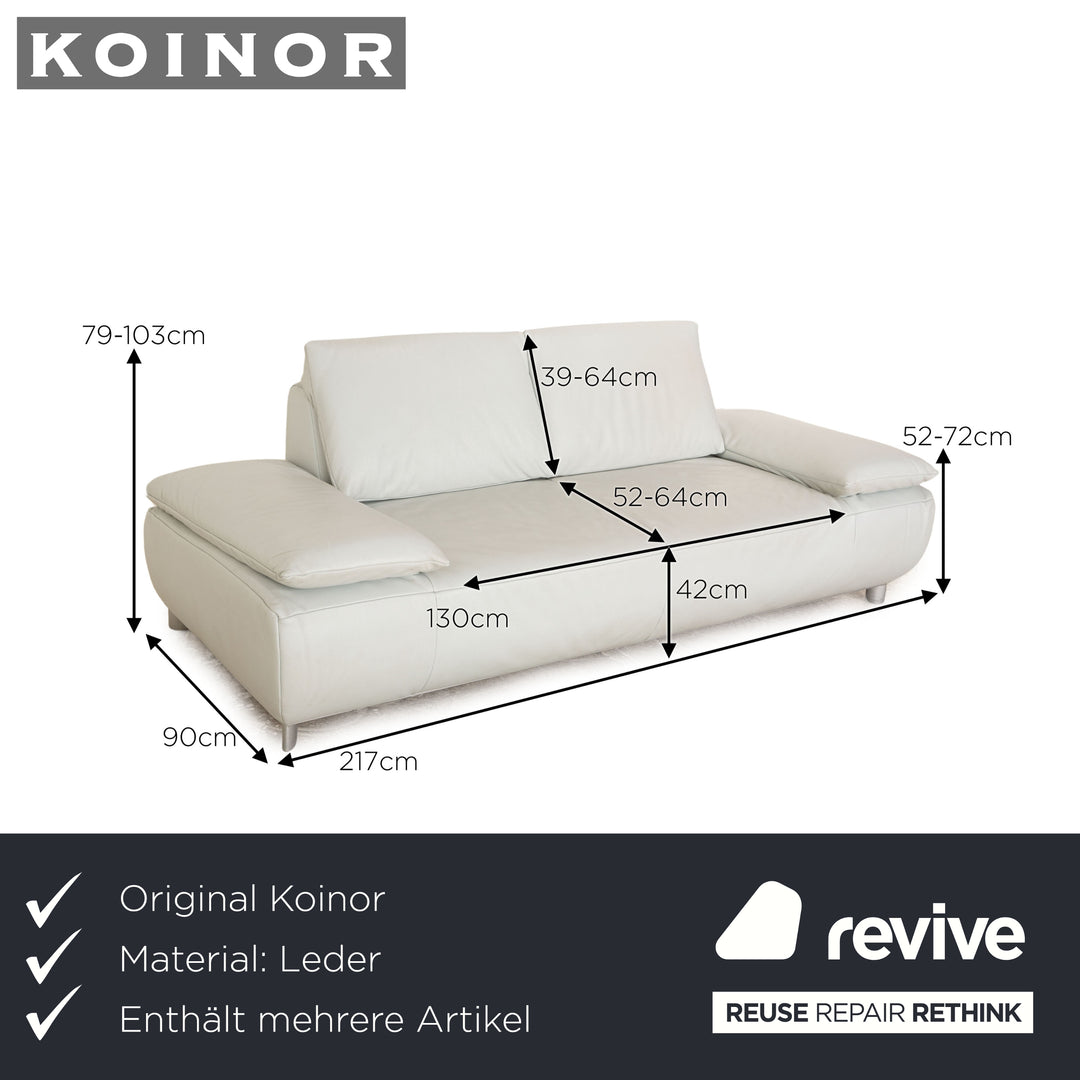 Koinor Volare leather sofa set 2x two-seater blue ice blue manual function