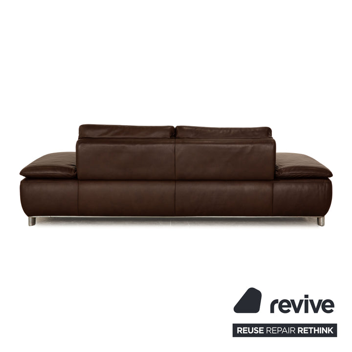 Koinor Volare Leder Sofa Garnitur Braun Dreisitzer Hocker manuelle Funktion