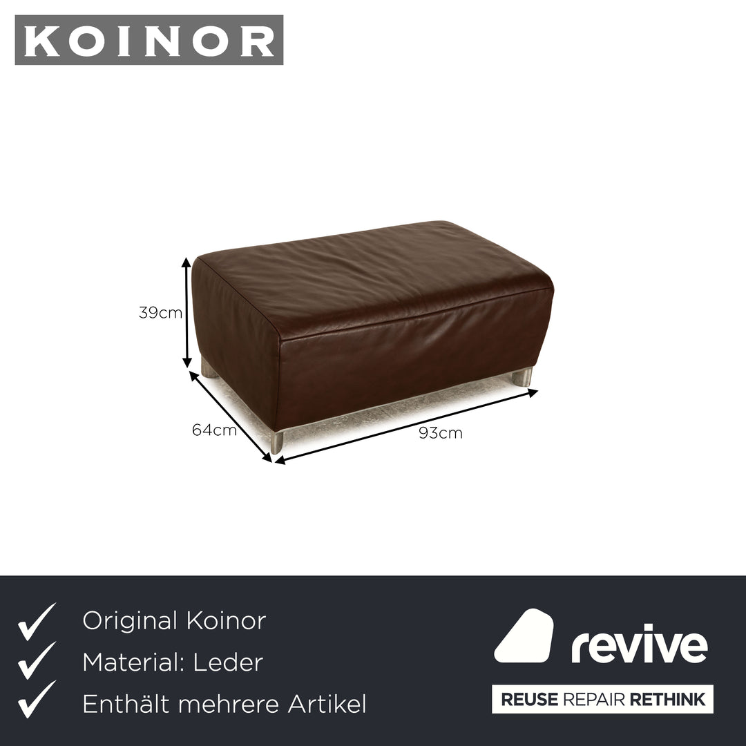 Koinor Volare Leder Sofa Garnitur Braun Dreisitzer Hocker manuelle Funktion