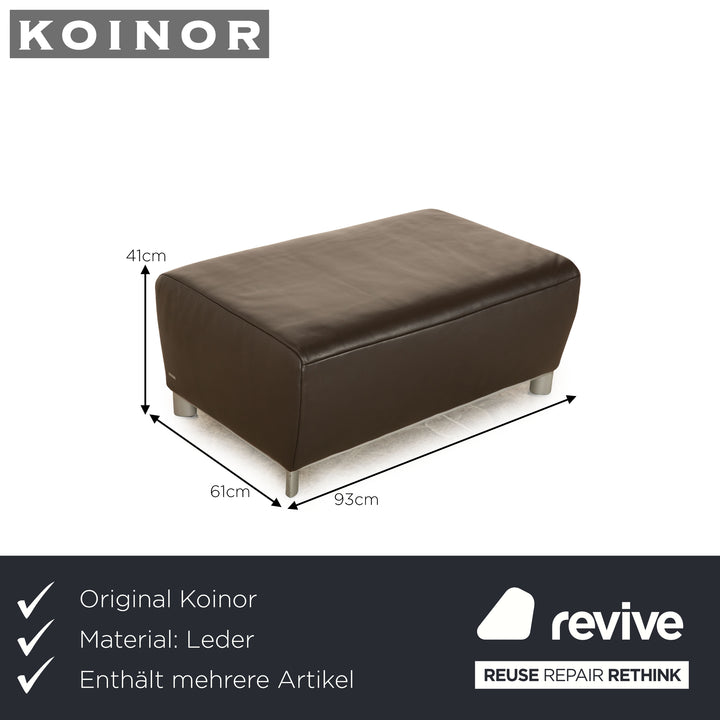 Koinor Volare ensemble de canapé en cuir marron foncé canapé d'angle tabouret fonction manuelle canapé canapé