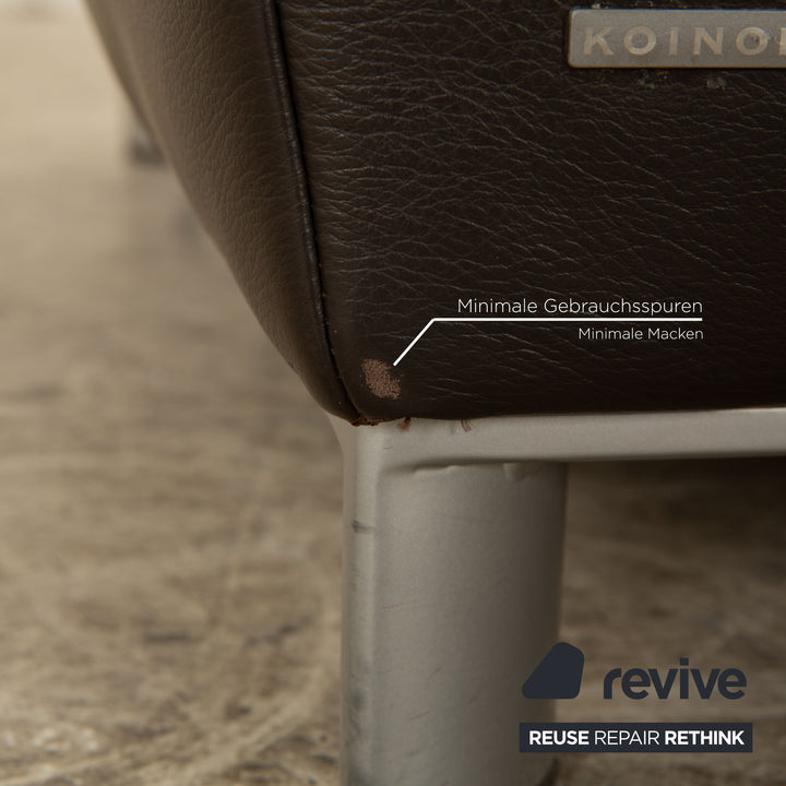 Koinor Volare ensemble de canapé en cuir marron foncé canapé d'angle tabouret fonction manuelle canapé canapé