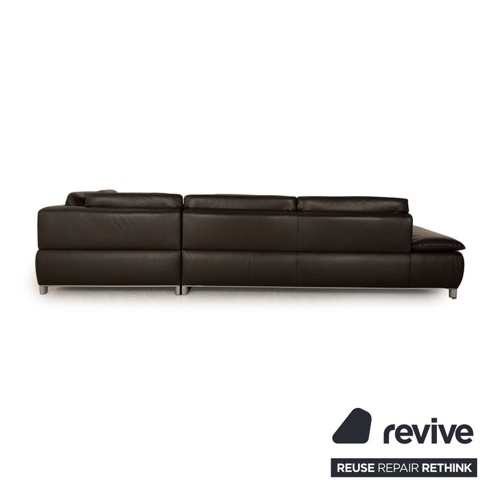 Koinor Volare ensemble de canapé en cuir marron foncé canapé d'angle tabouret fonction manuelle canapé canapé