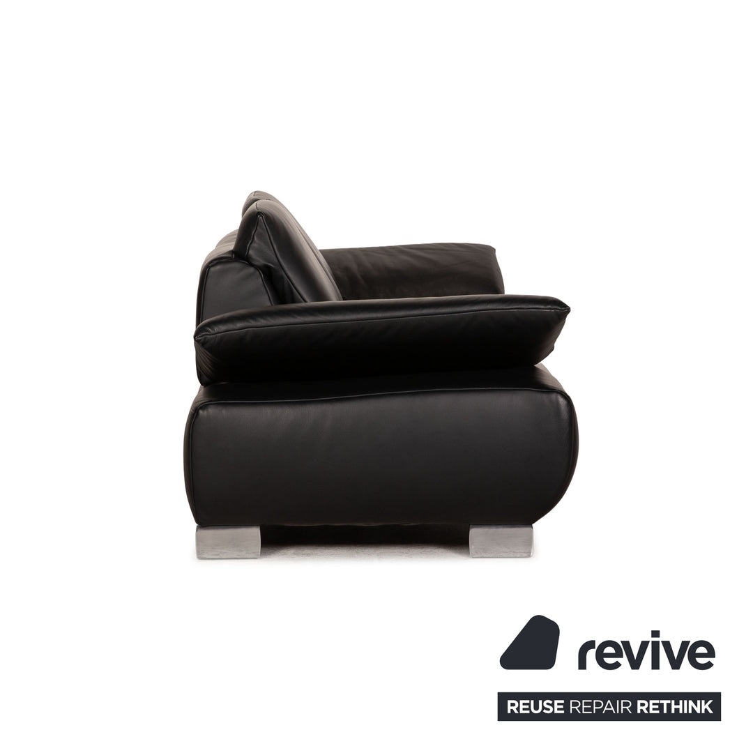 Koinor Volare Leather Sofa Black Two seater couch feature