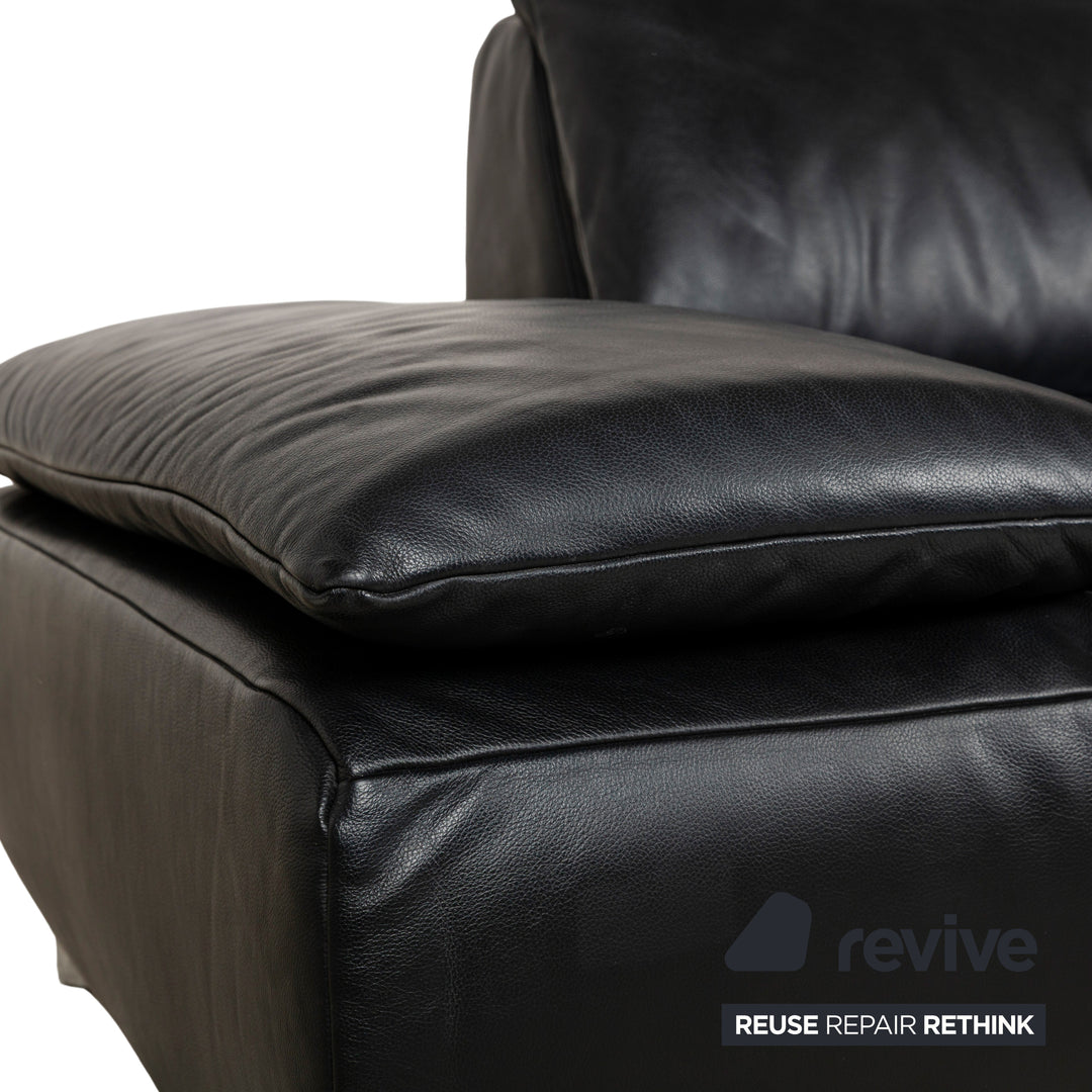 Koinor Volare Leather Sofa Black Two Seater Function Couch