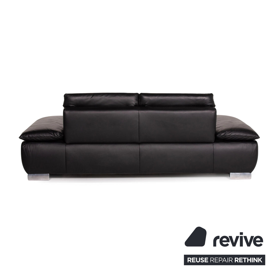 Koinor Volare Leder Sofa Schwarz Zweisitzer Funktion Couch