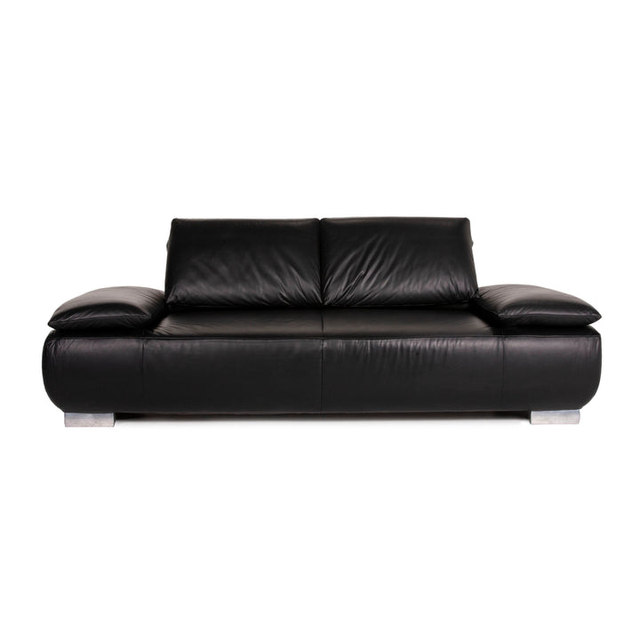 Koinor Volare Leather Sofa Black Two Seater Function Couch