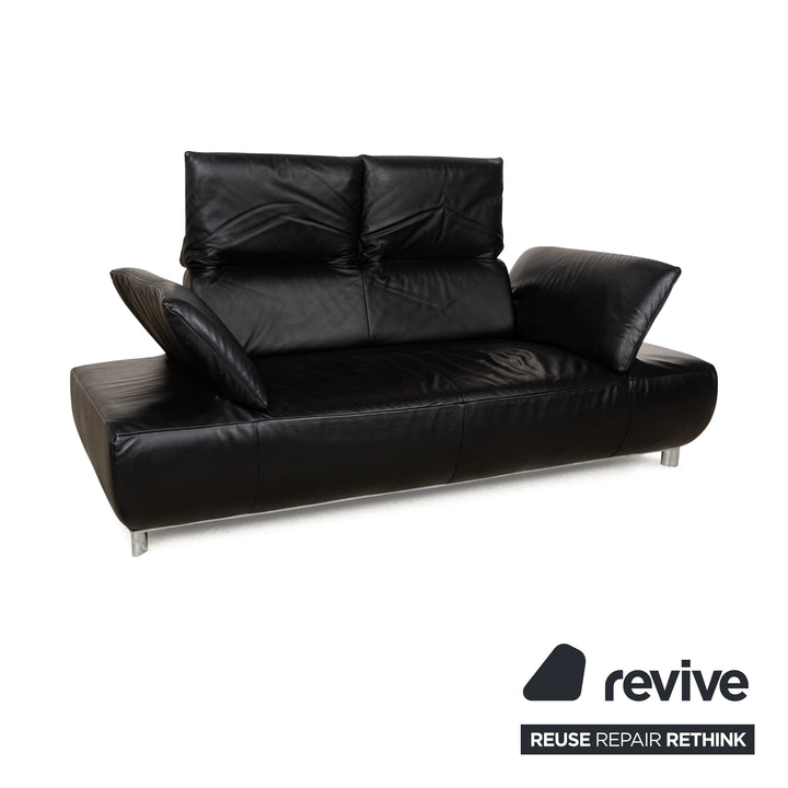 Koinor Volare Leder Sofa Schwarz Zweisitzer Funktion Couch