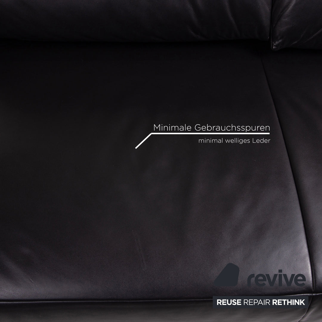 Koinor Volare Leder Sofa Schwarz Zweisitzer Funktion Couch