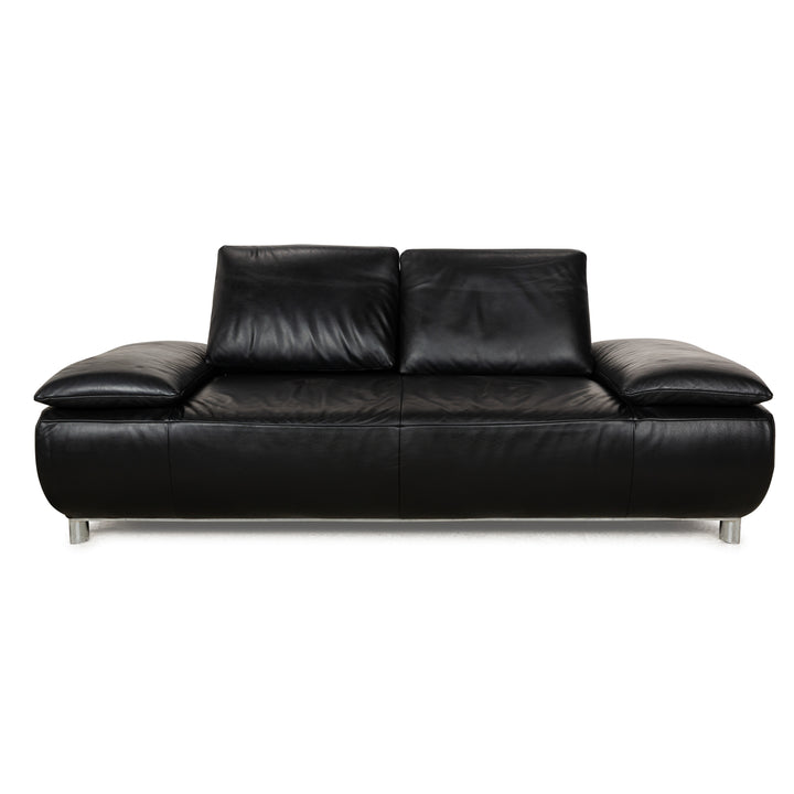 Koinor Volare Leather Sofa Black Two Seater Function Couch