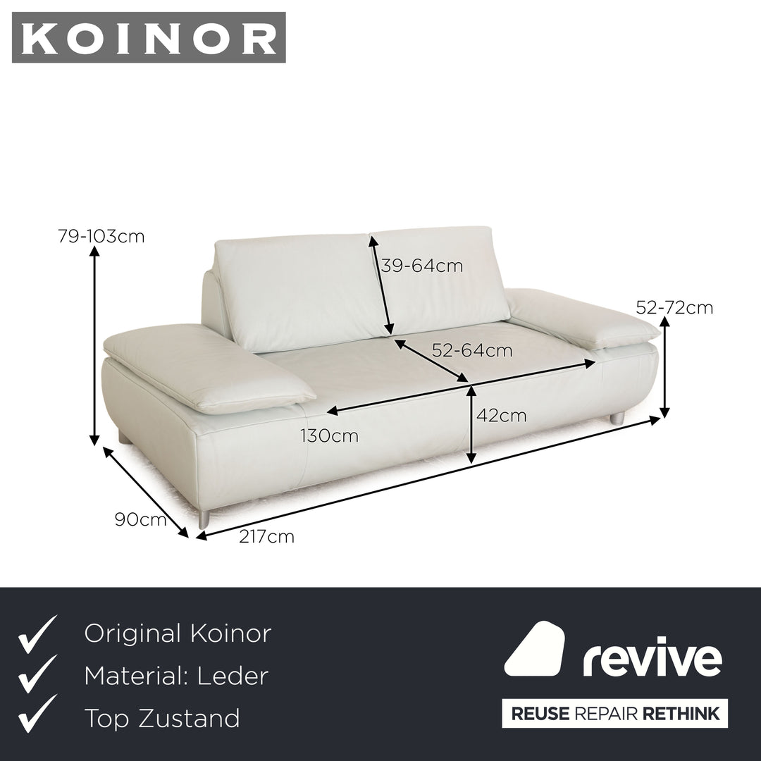 Koinor Volare leather two-seater blue ice blue manual function