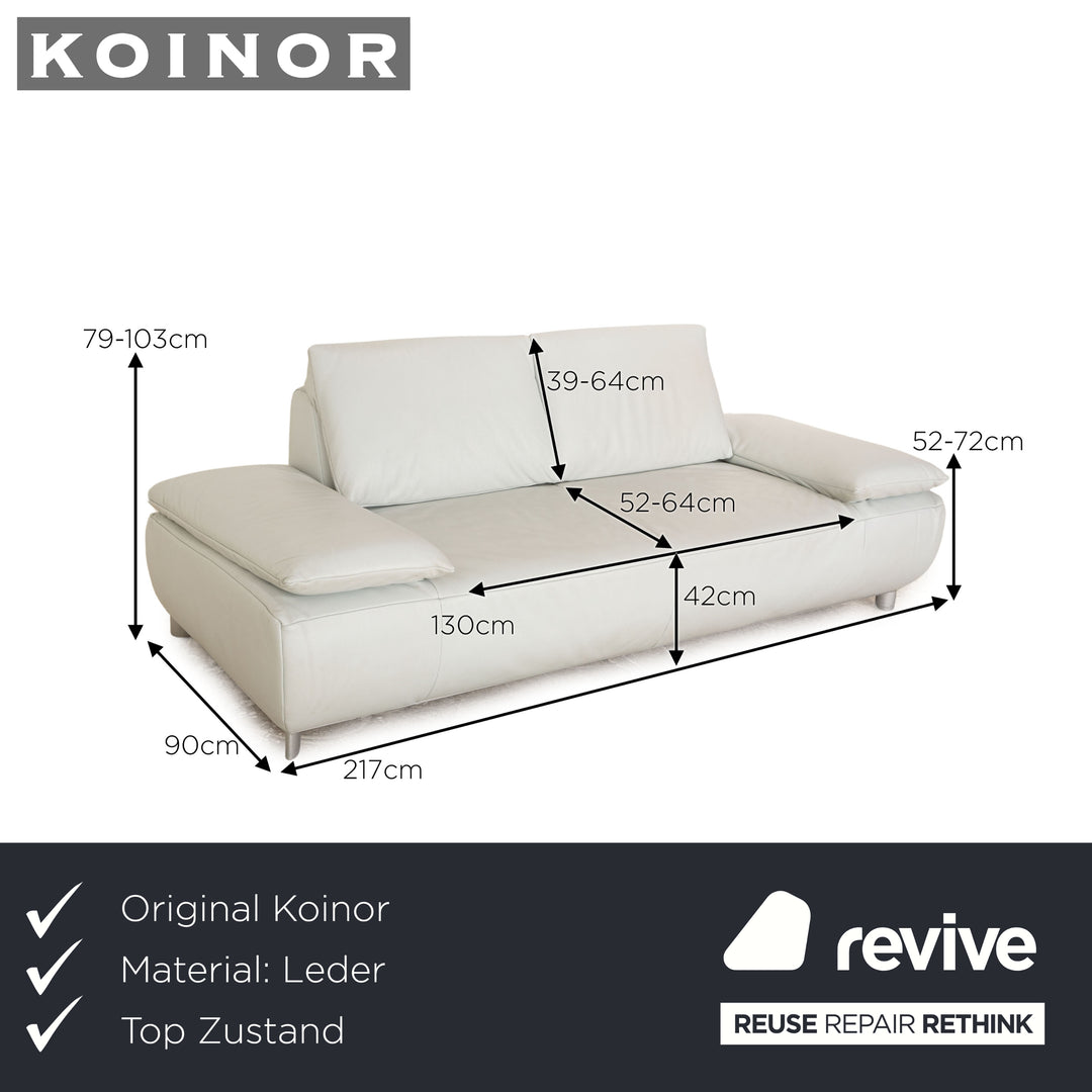 Koinor Volare cuir biplace bleu glace bleu fonction manuelle