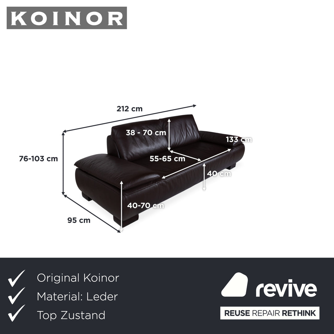 Koinor Volare Leder Zweisitzer Dunkelbraun Sofa Couch manuelle Funktion