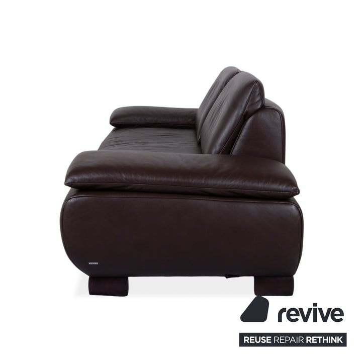 Koinor Volare Leder Zweisitzer Dunkelbraun Sofa Couch manuelle Funktion