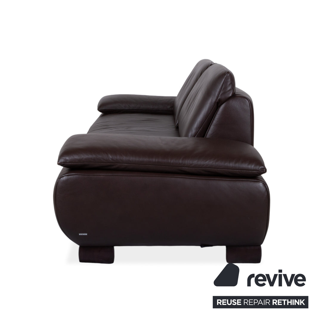 Koinor Volare Leder Zweisitzer Dunkelbraun Sofa Couch manuelle Funktion