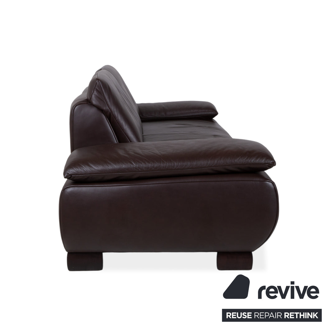 Koinor Volare Leder Zweisitzer Dunkelbraun Sofa Couch manuelle Funktion