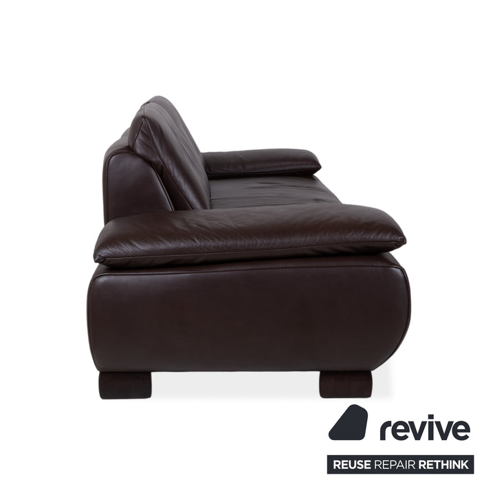 Koinor Volare Leder Zweisitzer Dunkelbraun Sofa Couch manuelle Funktion