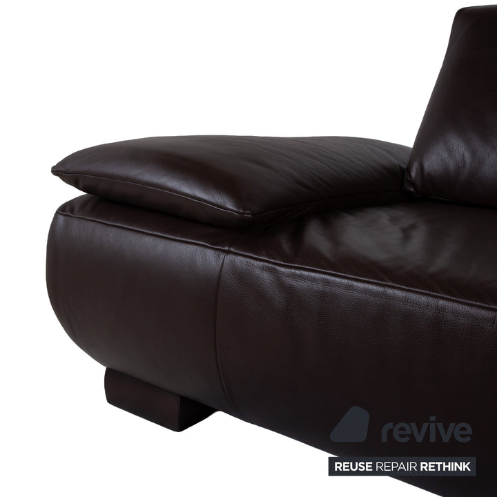 Koinor Volare Leder Zweisitzer Dunkelbraun Sofa Couch manuelle Funktion