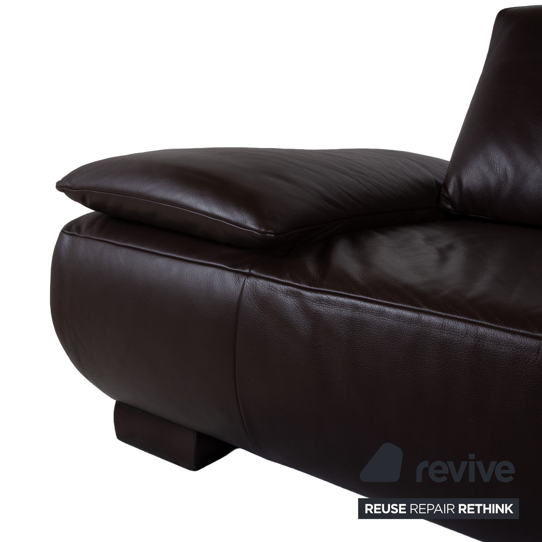 Koinor Volare Leder Zweisitzer Dunkelbraun Sofa Couch manuelle Funktion