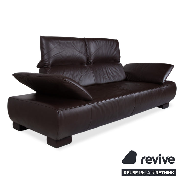 Koinor Volare Leder Zweisitzer Dunkelbraun Sofa Couch manuelle Funktion