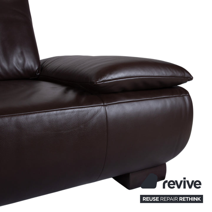 Koinor Volare Leder Zweisitzer Dunkelbraun Sofa Couch manuelle Funktion