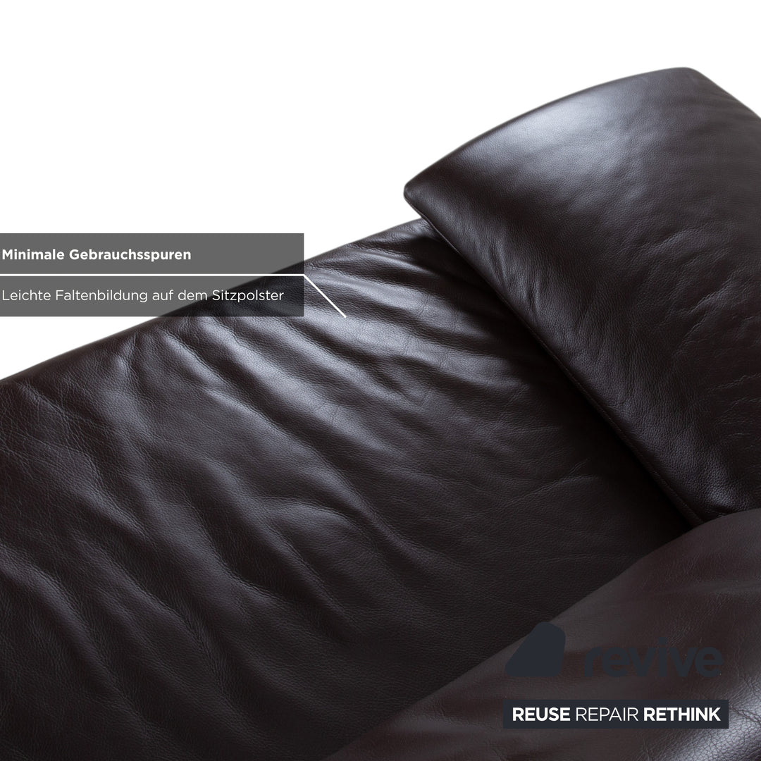 Koinor Volare Leder Zweisitzer Dunkelbraun Sofa Couch manuelle Funktion