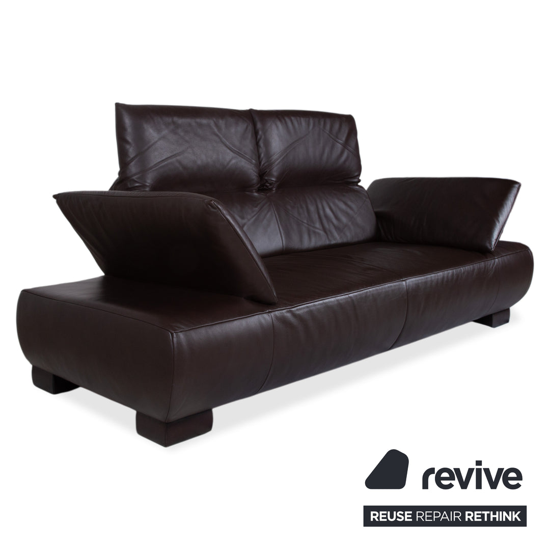 Koinor Volare Leder Zweisitzer Dunkelbraun Sofa Couch manuelle Funktion