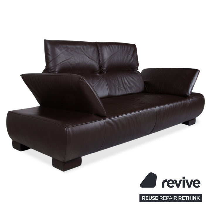 Koinor Volare Leder Zweisitzer Dunkelbraun Sofa Couch manuelle Funktion