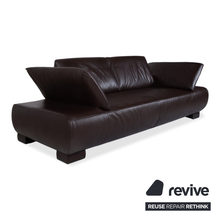 Koinor Volare Leder Zweisitzer Dunkelbraun Sofa Couch manuelle Funktion