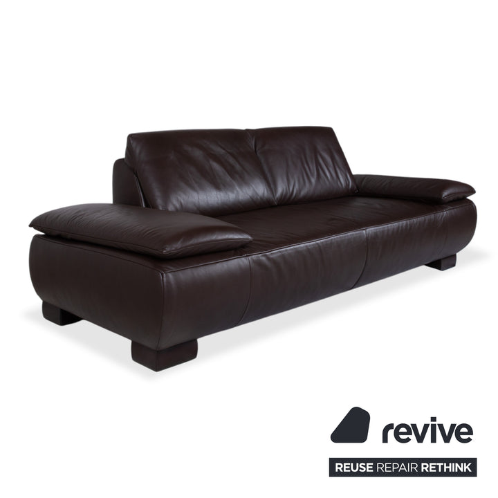 Koinor Volare Leder Zweisitzer Dunkelbraun Sofa Couch manuelle Funktion