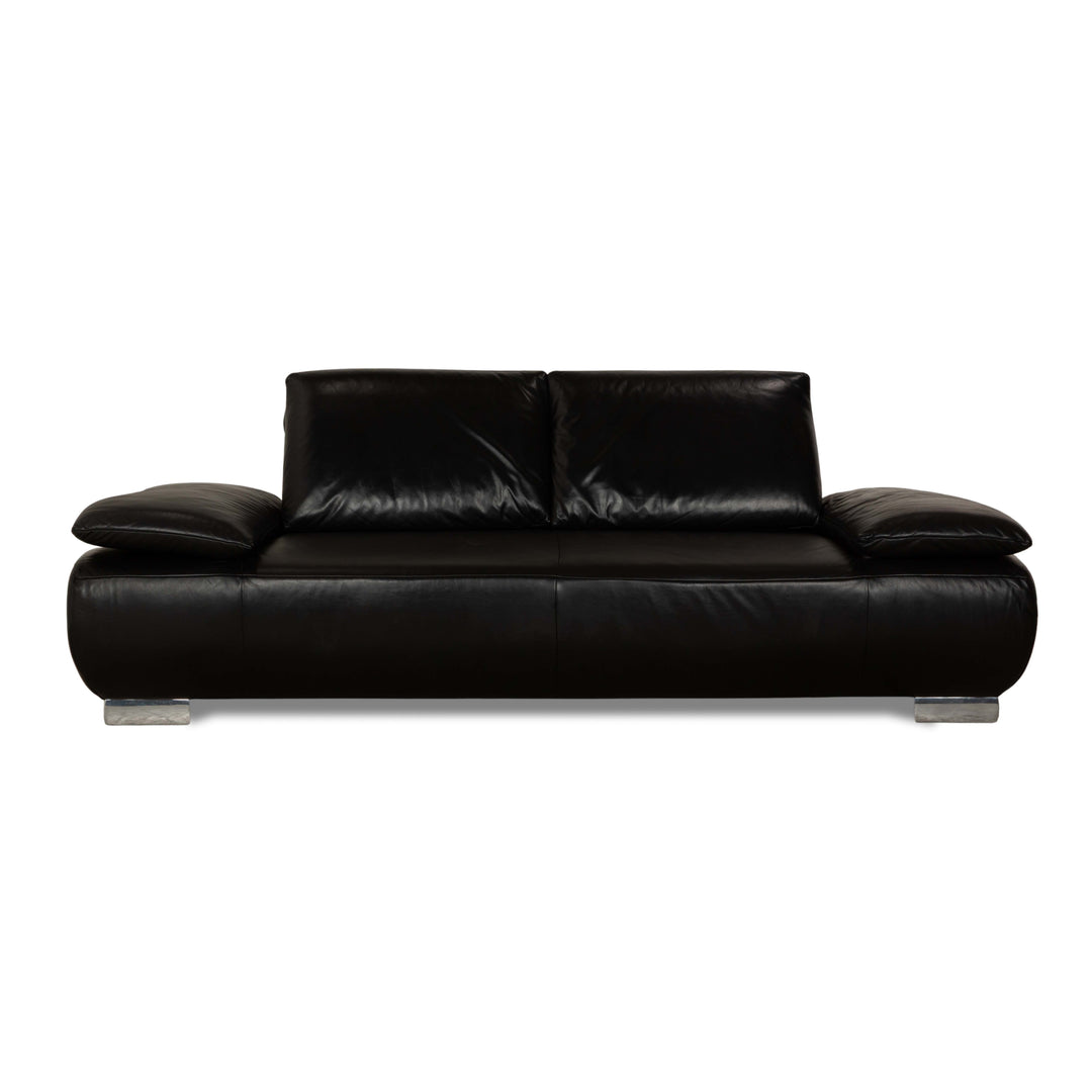 Koinor Volare Leder Zweisitzer Schwarz Sofa Couch manuelle Funktion