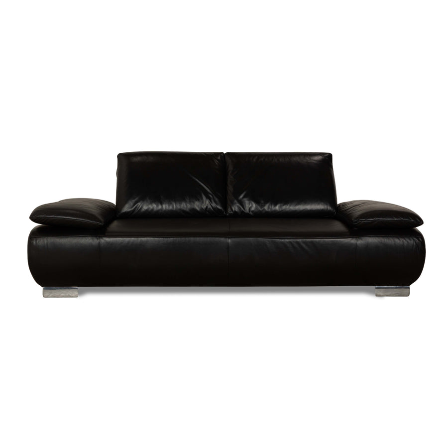 Koinor Volare Leder Zweisitzer Schwarz Sofa Couch manuelle Funktion