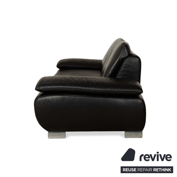 Koinor Volare Cuir Deux Places Canapé Noir Fonction Manuelle