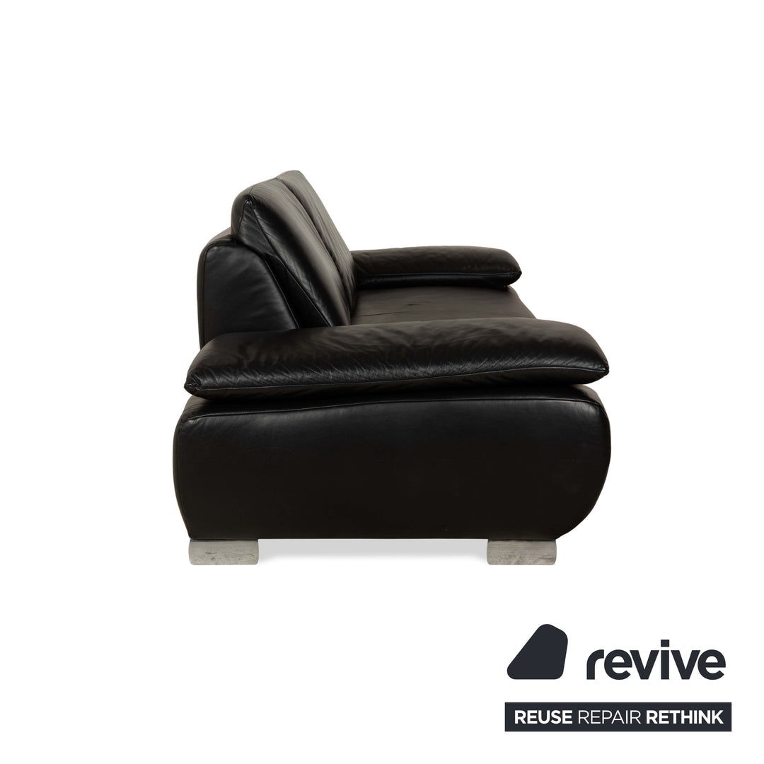 Koinor Volare Cuir Deux Places Canapé Noir Fonction Manuelle