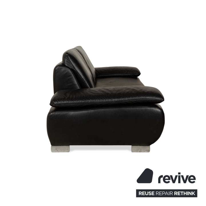 Koinor Volare Cuir Deux Places Canapé Noir Fonction Manuelle