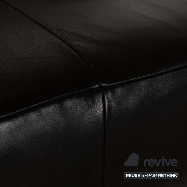 Koinor Volare Leder Zweisitzer Schwarz Sofa Couch manuelle Funktion