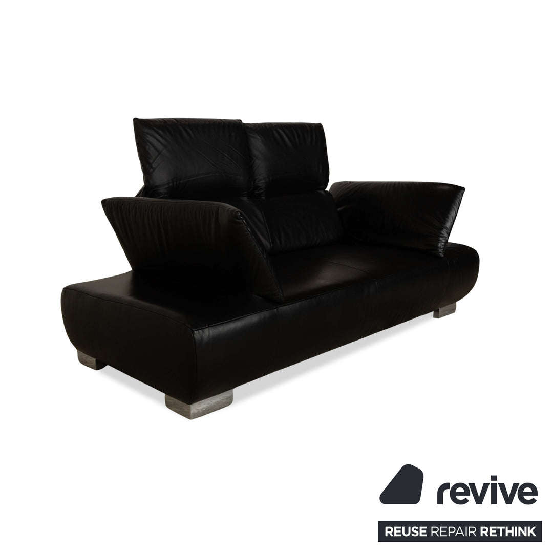 Koinor Volare Leder Zweisitzer Schwarz Sofa Couch manuelle Funktion