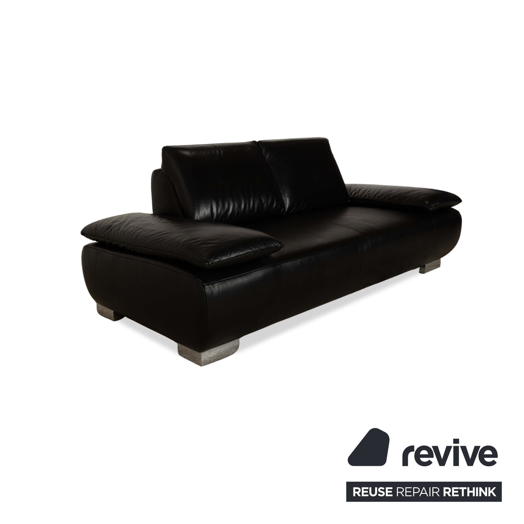 Koinor Volare Cuir Deux Places Canapé Noir Fonction Manuelle
