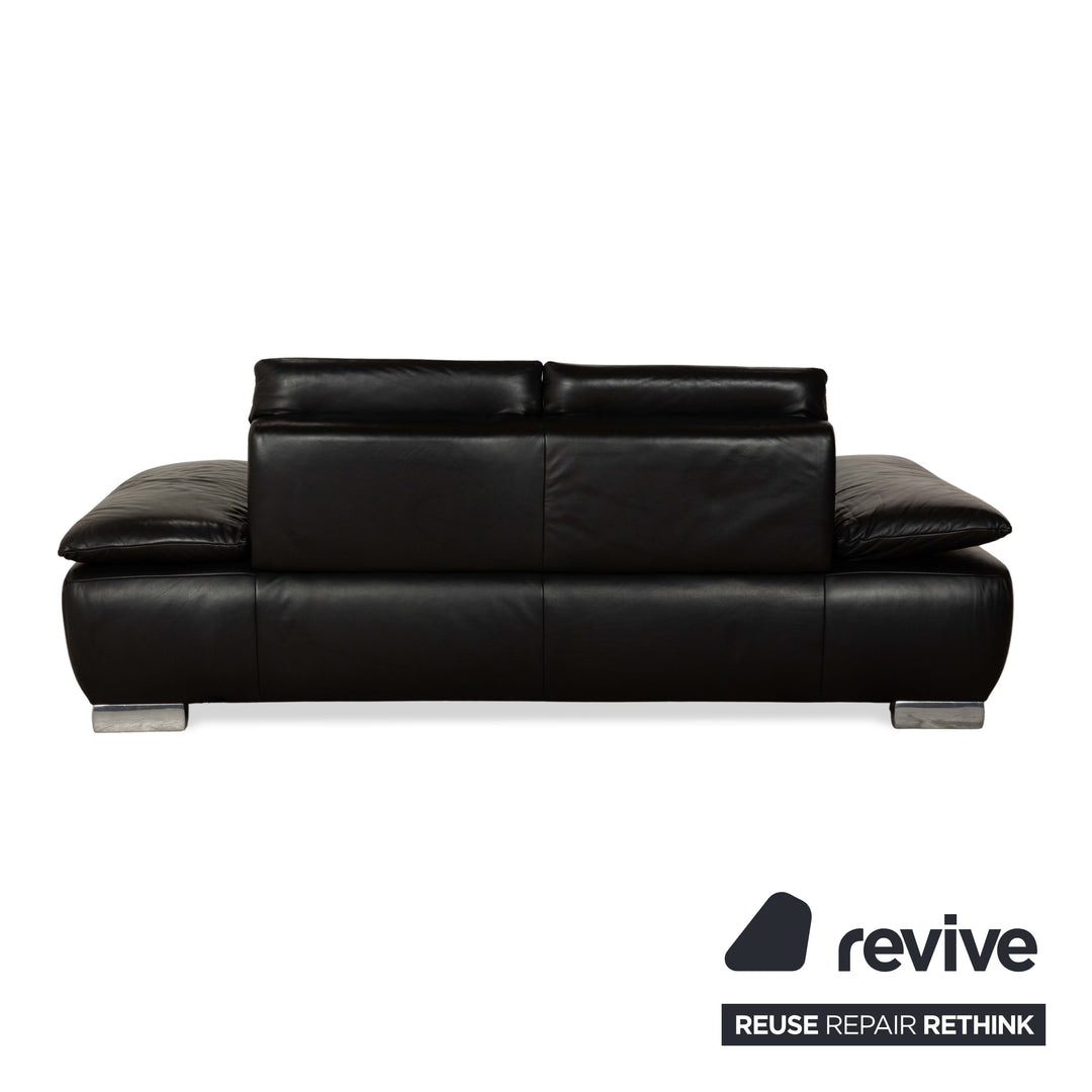 Koinor Volare Leder Zweisitzer Schwarz Sofa Couch manuelle Funktion