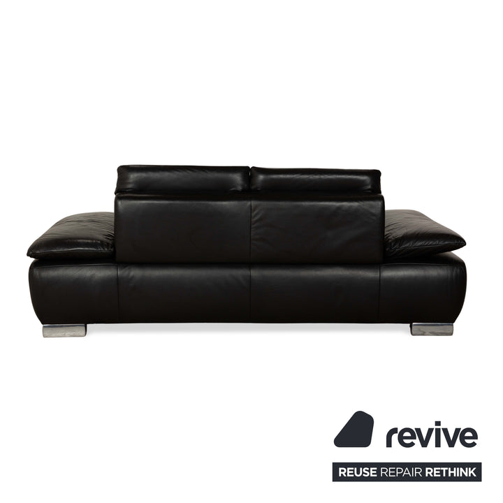 Koinor Volare Leder Zweisitzer Schwarz Sofa Couch manuelle Funktion