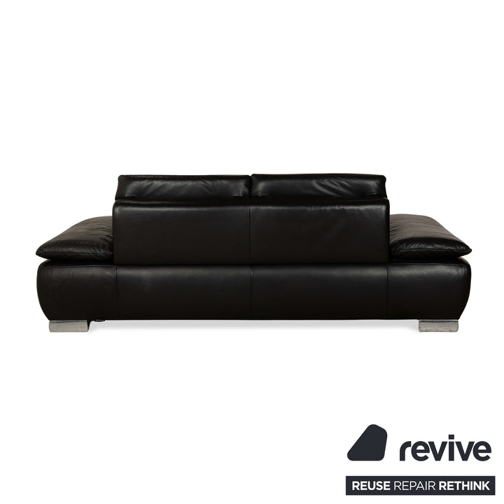 Koinor Volare Cuir Deux Places Canapé Noir Fonction Manuelle