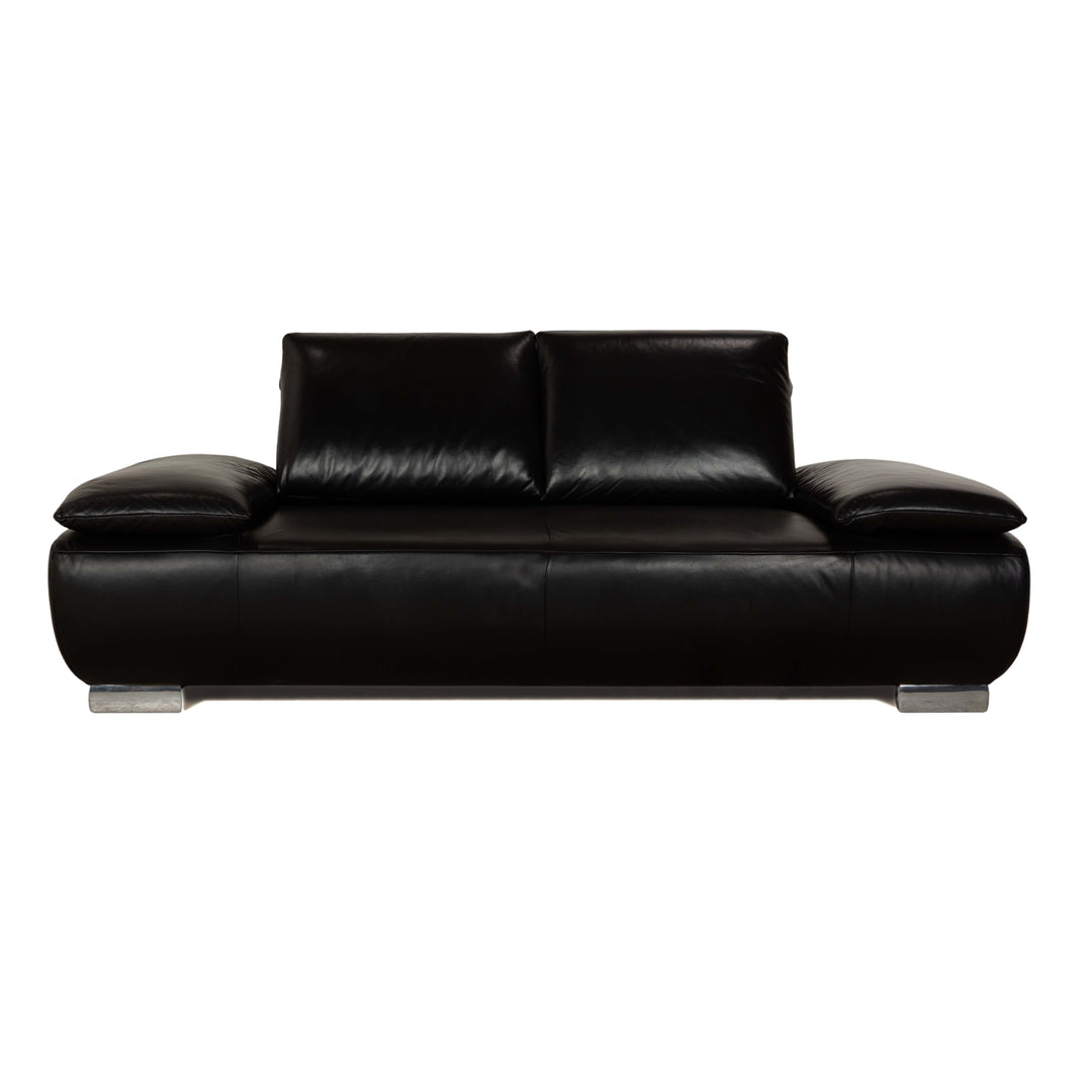 Koinor Volare Leder Zweisitzer Schwarz Sofa Couch manuelle Funktion
