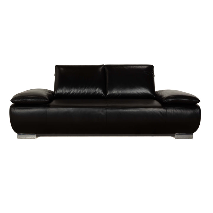 Koinor Volare Leder Zweisitzer Schwarz Sofa Couch manuelle Funktion