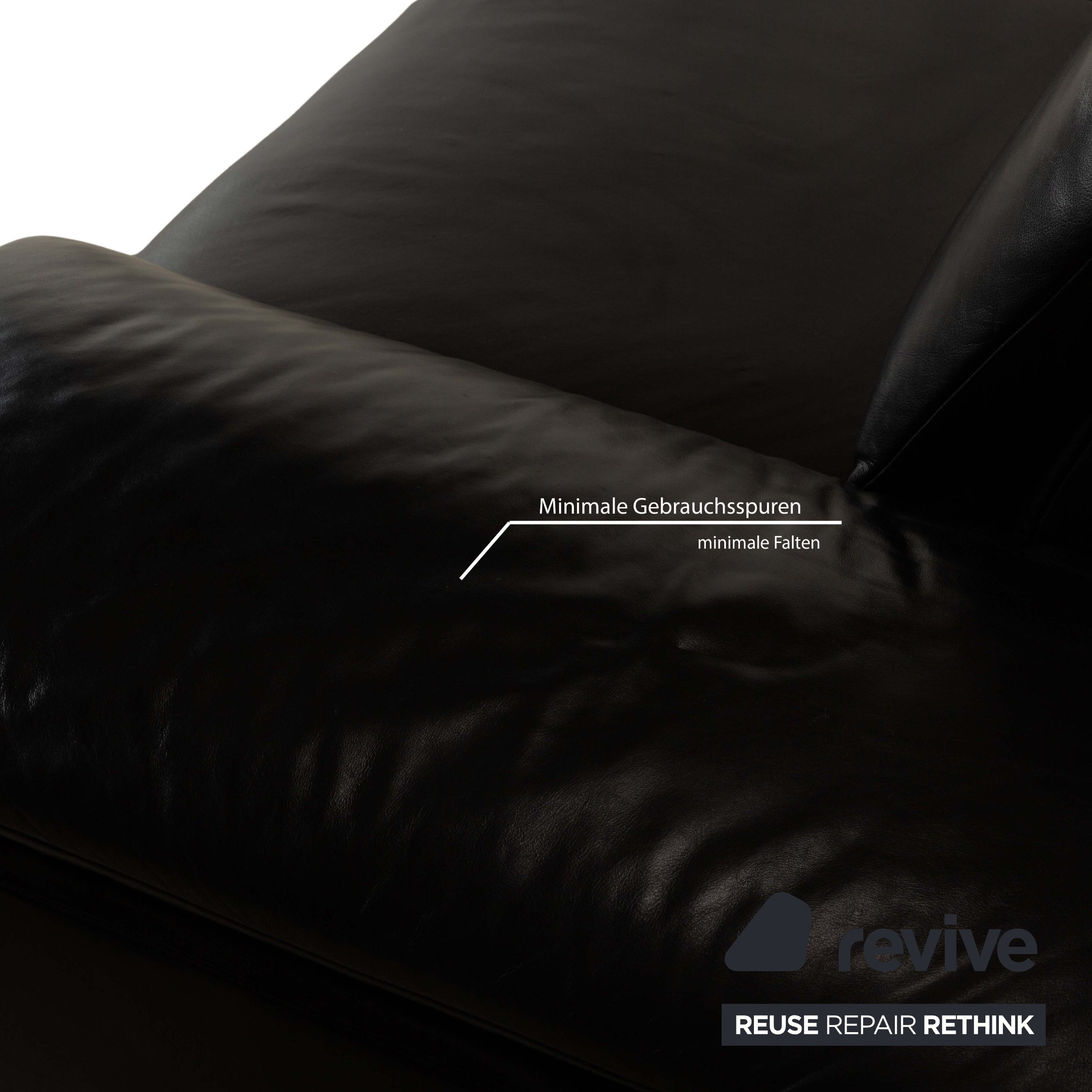 Koinor Volare Leder Zweisitzer Schwarz Sofa Couch manuelle Funktion