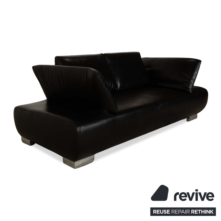 Koinor Volare Leder Zweisitzer Schwarz Sofa Couch manuelle Funktion