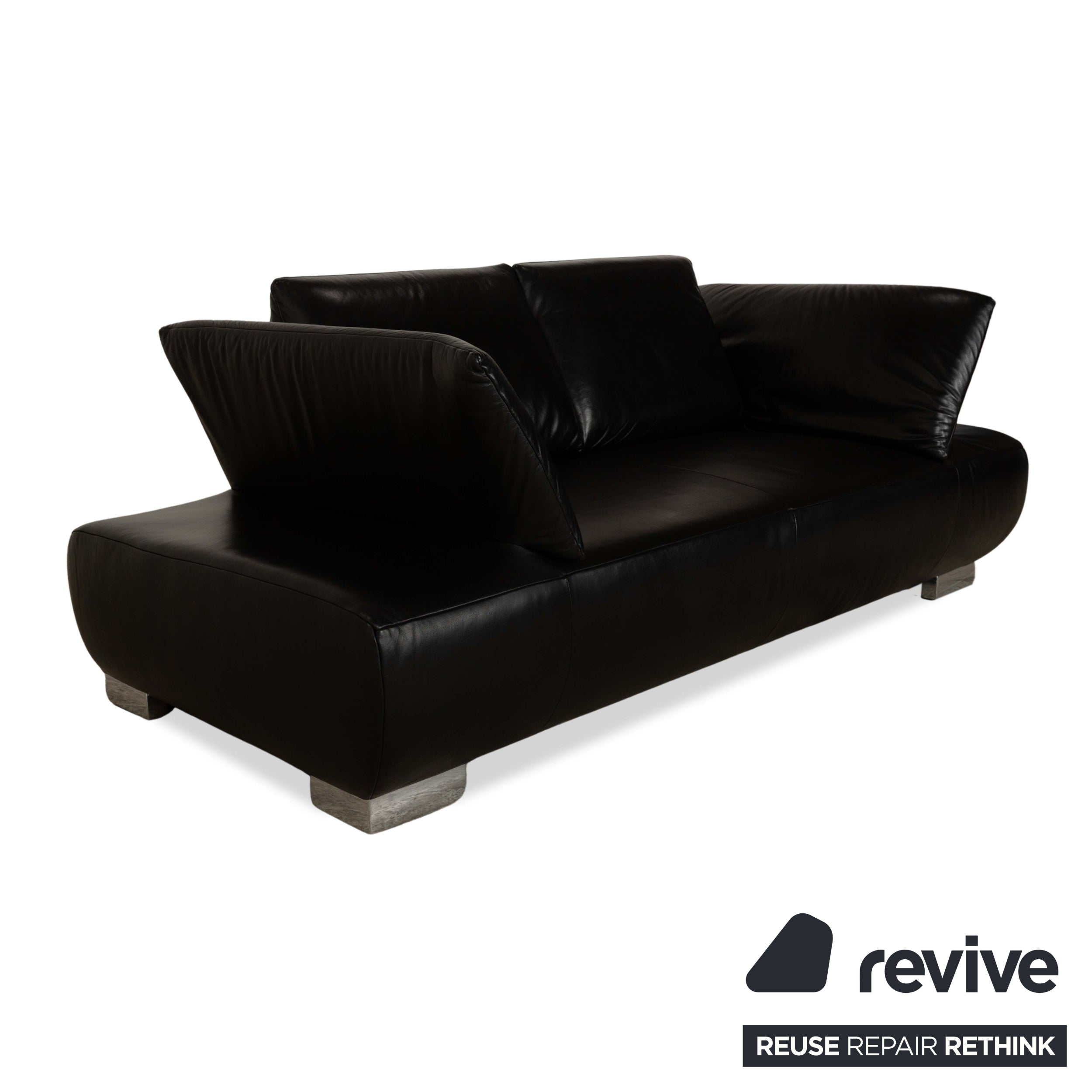 Koinor Volare Leder Zweisitzer Schwarz Sofa Couch manuelle Funktion