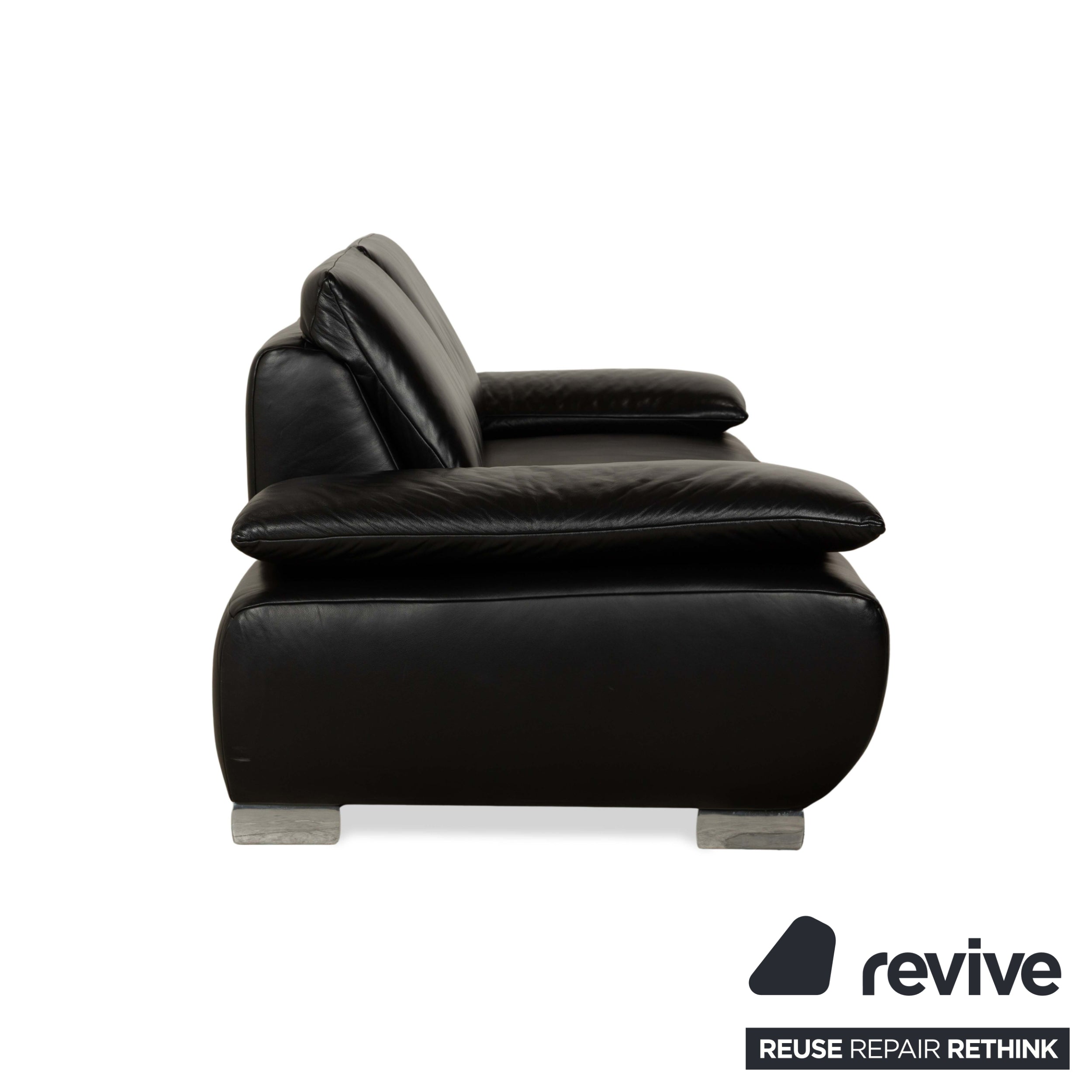 Koinor Volare Leder Zweisitzer Schwarz Sofa Couch manuelle Funktion
