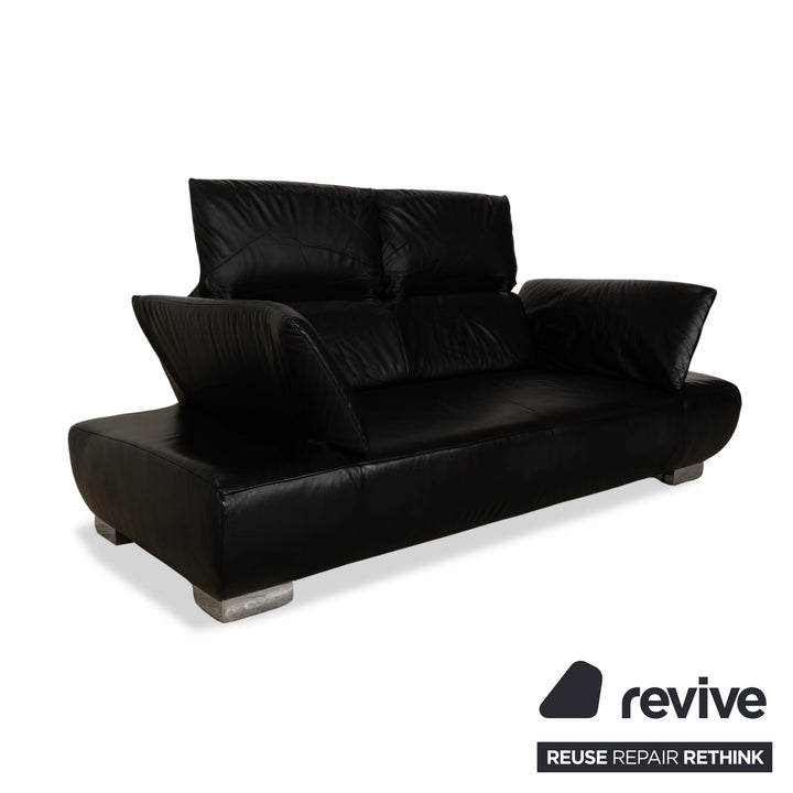 Koinor Volare Leder Zweisitzer Schwarz Sofa Couch manuelle Funktion